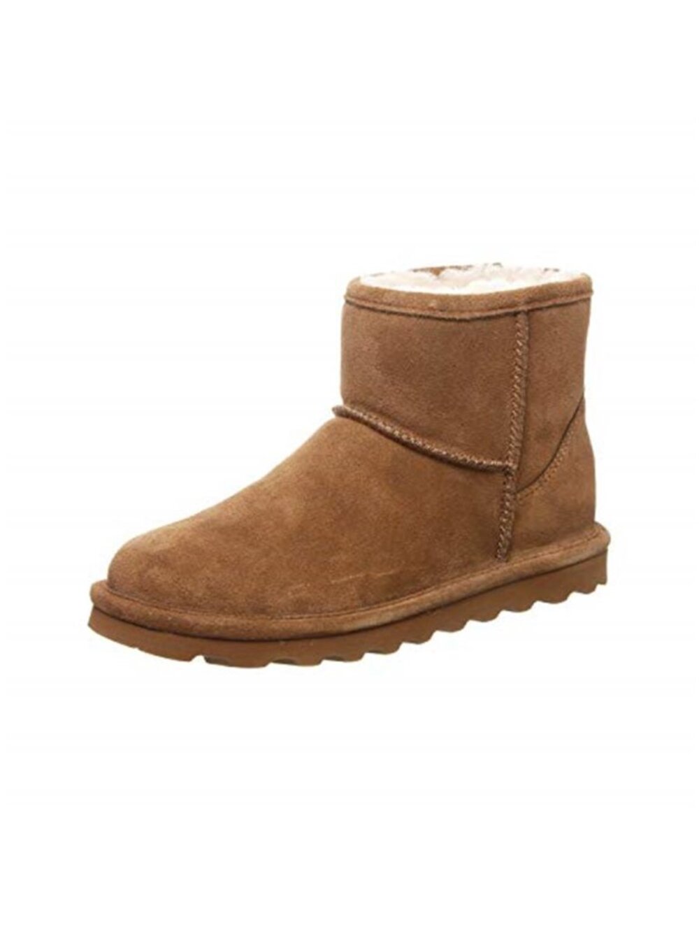 Womens Suede Ankle Boots Sheepskin Wool Lined Winter Slip On Booties